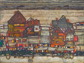 Kunstreproductie Houses on Laundry Day, Egon Schiele