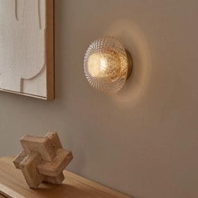 Wand- en plafondlamp, van geslepen glas en messing, diameter 20 cm, MISTINGUETT
