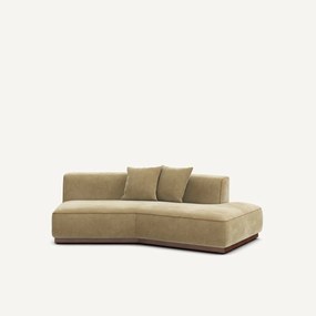 Rechte halve bank van stonewashed fluweel, JACOPO