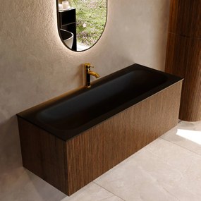 Mondiaz Kurve 120cm badmeubel dusk met 1 lade en wastafel big large midden 1 kraangat urban