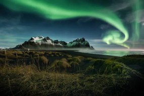 Foto northern lights over Vestrahorn moutain , Iceland, Peerasit Chockmaneenuch
