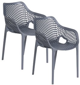 Garden Impressions Air XL kunststof tuinstoel - donker grijs - 2 stuks