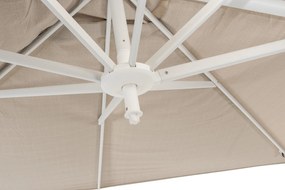 4 Seasons Outdoor Siesta PREMIUM 300 x 300 cm parasol zand doek met wit frame Parasol   houtkleur weerbestendig