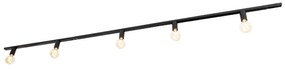 Moderne 1-fase railsysteem 5-lichts incl. E27 fitting zwart - Jeana Modern E27 Binnenverlichting Lamp