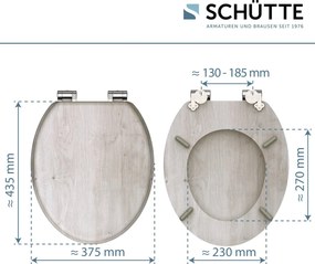 Schutte Mabel softclose toiletzitting grijze houtprint