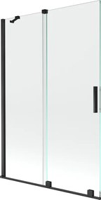 Mexen Velar badwand 2-vleugelig schuifbaar 120 x 150 cm, transparant, zwart - 896-120-000-01-70