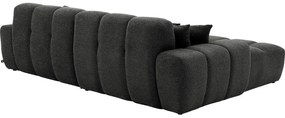 Goossens Excellent Bank Kubus - 40 X 40 Cm Stiksel zwart, stof, 1,5-zits, modern design met chaise longue links