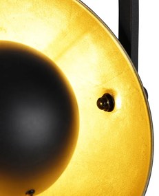 Industriële vloerlamp zwart met goud 3-lichts - Magnax