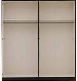 Goossens Kledingkast Easy Storage Ddk, Kledingkast 203 cm breed, 220 cm hoog, 2x glas draaideur en 2x spiegel draaideur midden