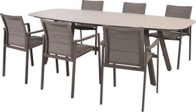Manolo Cortina dining tuinset 240x103xH75 cm 7 delig keramiek terre Taste 4SO