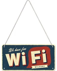 Metalen wandbord Free Wi-Fi, (20 x 10 cm)