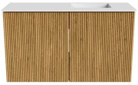 Mondiaz Joya 70cm toiletmeubel oak met wastafel faye rechts 1 kraangat talc