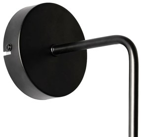 Art Deco wandlamp zwart met smoke glas - Laura