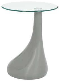 vidaXL Salontafel met rond glazen tafelblad hoogglans grijs