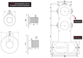 Brauer Gold Carving inbouwthermostaat en 2 stopkranen geborsteld messing PVD