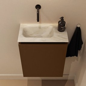 Mondiaz Ture DLux toiletmeubel 40cm rust met wastafel ostra links zonder kraangat