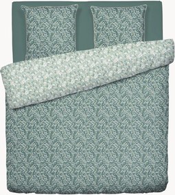 Katoensatijnen dekbedovertrekset Feuillage Fleuri