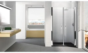 Novellini Young 2.0 2B draaideur 2 delig voor nis 87/91x200cm chroom/helder y22b87-1k