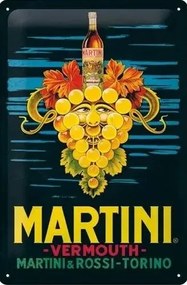 Metalen wandbord Martini Vermouth Grapes, (20 x 30 cm)