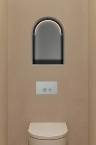 Hotbath &More inbouwnis met verlichting toogmodel 30x45x10cm geborsteld gunmetal PVD