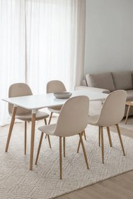 Set van 4 Teok Fluwelen Stoelen