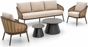 Stoel en Bank Loungeset 5 personen Aluminium Taupe Apple Bee Pine
