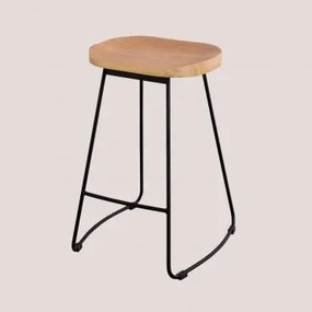 Hoge Kruk Van Staal En Iepenhout Neicol Zwart & ↑65 Cm - Sklum