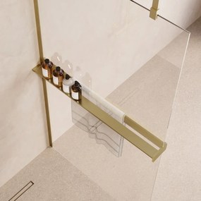 Saniclear Pure handdoekhouder voor glaswand 120cm geborsteld messing - mat goud