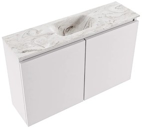 Mondiaz Ture DLux toiletmeubel 80cm cale met wastafel glace midden zonder kraangat