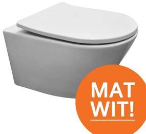 Mueller Afesta mat wit randloos toilet inclusief softclose zitting