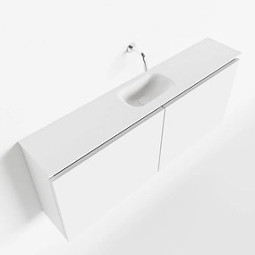 Mondiaz Ture 120cm toiletmeubel talc met wastafel talc midden geen kraangat