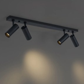 Moderne plafondlamp zwart incl. LED dimbaar 4-lichts - Tate