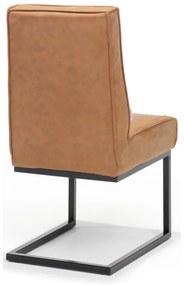 Eetkamerstoel - Andries - Lederlook Soft Cognac