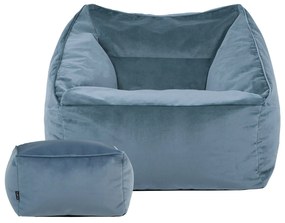 Natalia Velvet Armchair Bean Bag + Footstool