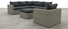 Atlanta wicker loungeset 5-delig – Vintage grey - Garden impressions
