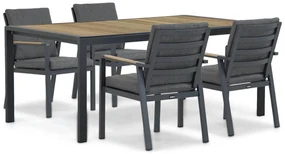 Tuinset 4 personen 180 cm Aluminium Grijs Lifestyle Garden Furniture Marseille/Valence