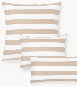 Gestreepte katoenen omkeerbare kussenhoes Lorena
