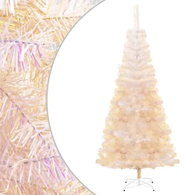 vidaXL Kunstkerstboom met iriserende uiteinden 210 cm PVC wit