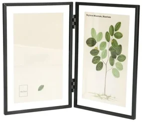 Fotolijstje tweeluik, metaal, zwart, 2x 10 x 15 cm