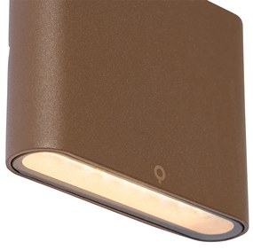 Moderne buiten wandlamp roestbruin 11,5 cm incl. LED IP65 - Batt Modern IP65 Buitenverlichting