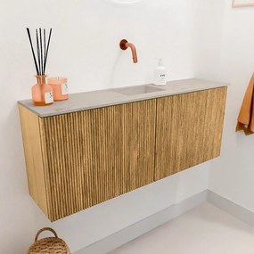 Mondiaz Joya DLux 100cm toiletmeubel oak met wastafel faye midden zonder kraangat opalo