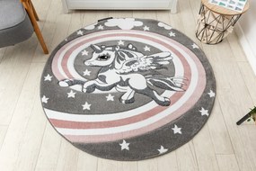 Tapijt PETIT   PAARDJES ROND grijskleuring