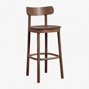 Taleri Hoge Houten Kruk Marrón Nogal Oscuro & ↑75 Cm - Sklum