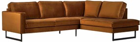 Hoekbank - Stuart - rechts - Velours Adore cognac 28