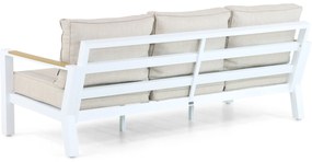 Stoel en Bank Loungeset 5 personen Aluminium/Polywood (teakfinish) Wit  Lifestyle Garden Furniture Bilbao