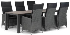 Tuinset 6 personen 240 cm Wicker Grijs Garden Collections Madera/Valley