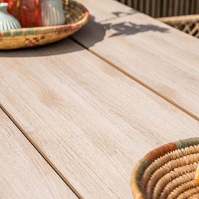 Garden Impressions Air XL tuinset 7-delig donker grijs - Braga tuintafel 220x100 cm - light teak look