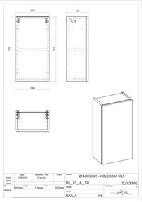 Comad Nova Oak half hoge kast 30x20x60cm eiken