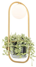 Art deco wandlamp goud met wit glas - Isabella