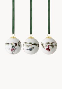 Kerstballen Hammershøi van porselein, set van 3